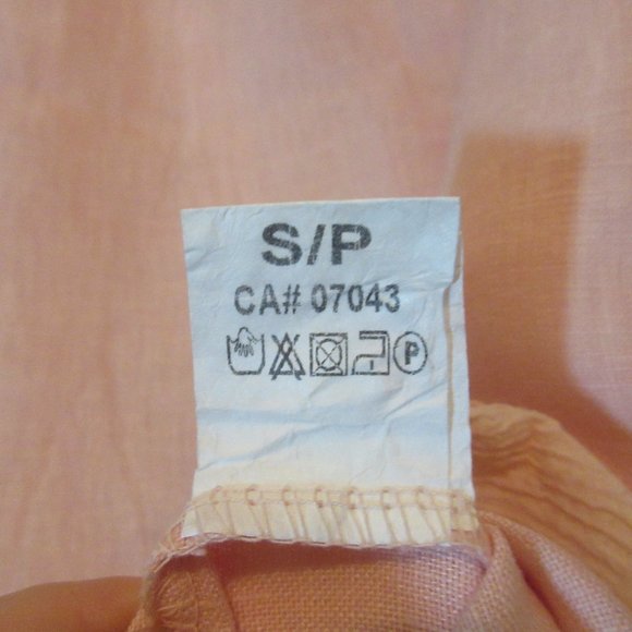 Via SIGNORIA 100% Linen Shift Pink Dress with Cotton Lace Made in Italy Small - Picture 6 of 9